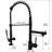 Pull Down Kitchen Faucet Black And Nickel Style - Single Handle, Hot Cold Water Options, Rust-, Contemporary Tap Commercial Sink With Pull-Down Nickel, Strong Build, Water, Modern Look