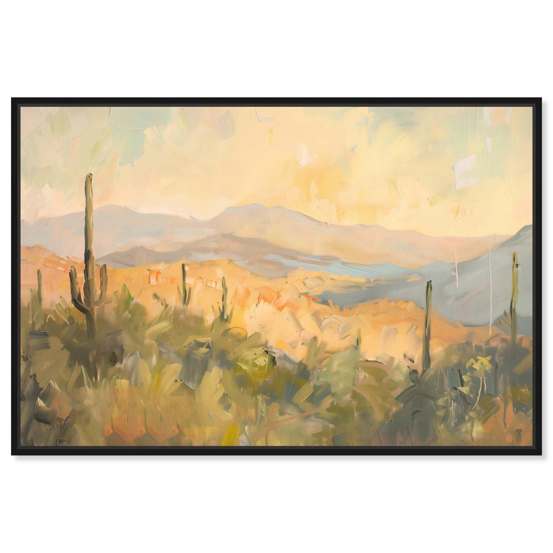 «Arizona Fields», toile classique par Art Remedy, Cadre noir, H 37 po x l 55 po