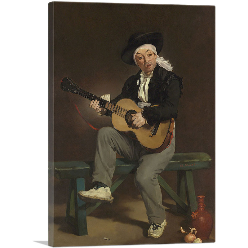 " The Spanish Singer 1860 " by Edouard Manet Painting Print, 18" H x 12"W x 1.5" D