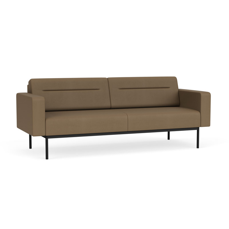 Canapé de réception Darsey, Patriot Plus taupe, Avec alimentation, Noir