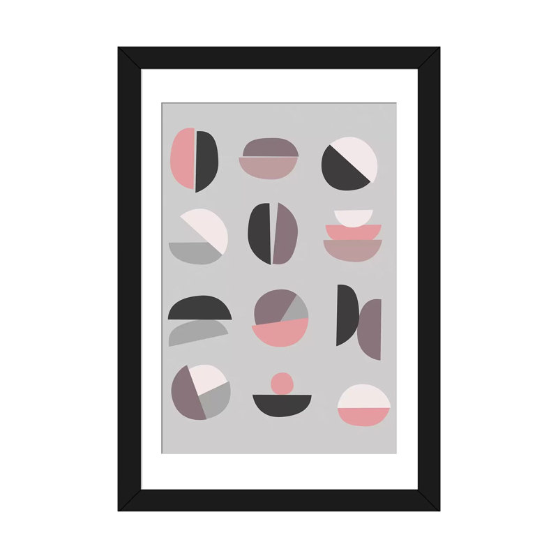 « pastel geometry iv », reproduction d’impression sur toile tendue, H 24 po x l 16 po x P 1 po, Papier d'art encadré noir