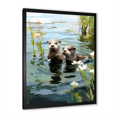 «Otters Playtime - Coastal Animal», art mural