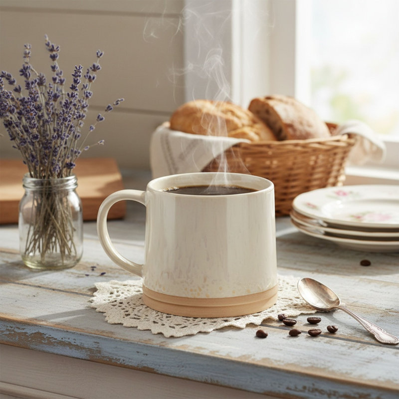 10 grandes tasses Rhea Street, blanc, Blanc