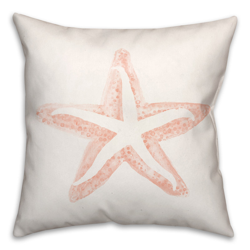 Housse et insert de coussin carré Simple Starfish, Orange