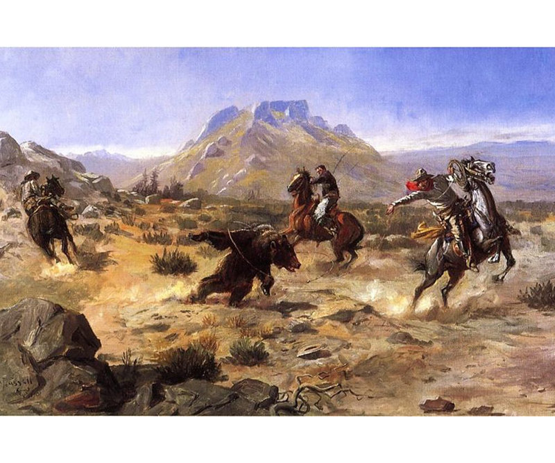 «Capturer le grizzly», reproduction d'affiche par Charles M Russell (36 x 24) 55756