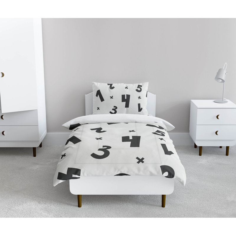 Numbers Decorative Lightweight Comforter Set, Ivory