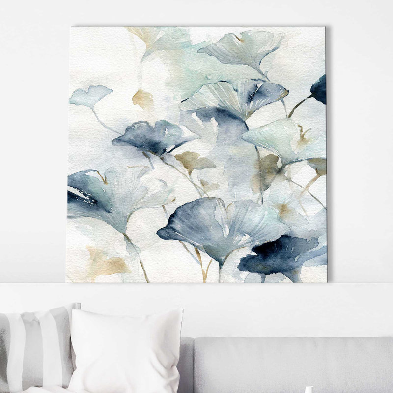 «Ginkgo II» par Carol Robinson - reproduction d'art sur toile tendue, L 36 po x H 36 po