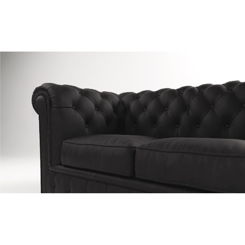 Castorena Velvet Sofa, Black