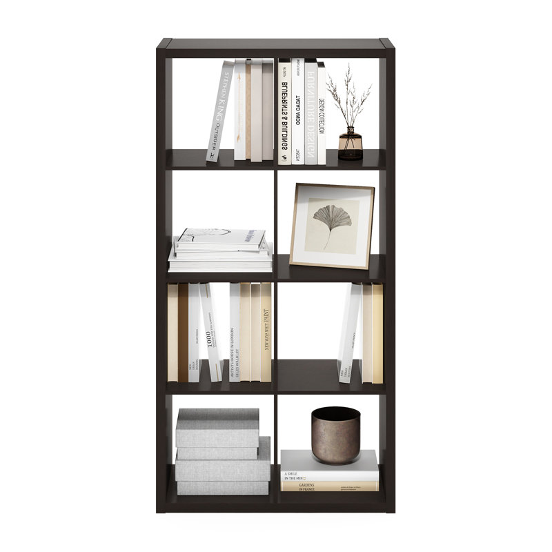 Arlton 6-Cube Bookcase, Dark Oak, (8 Shevles) 57.91"H x 30"W x 14.6"D