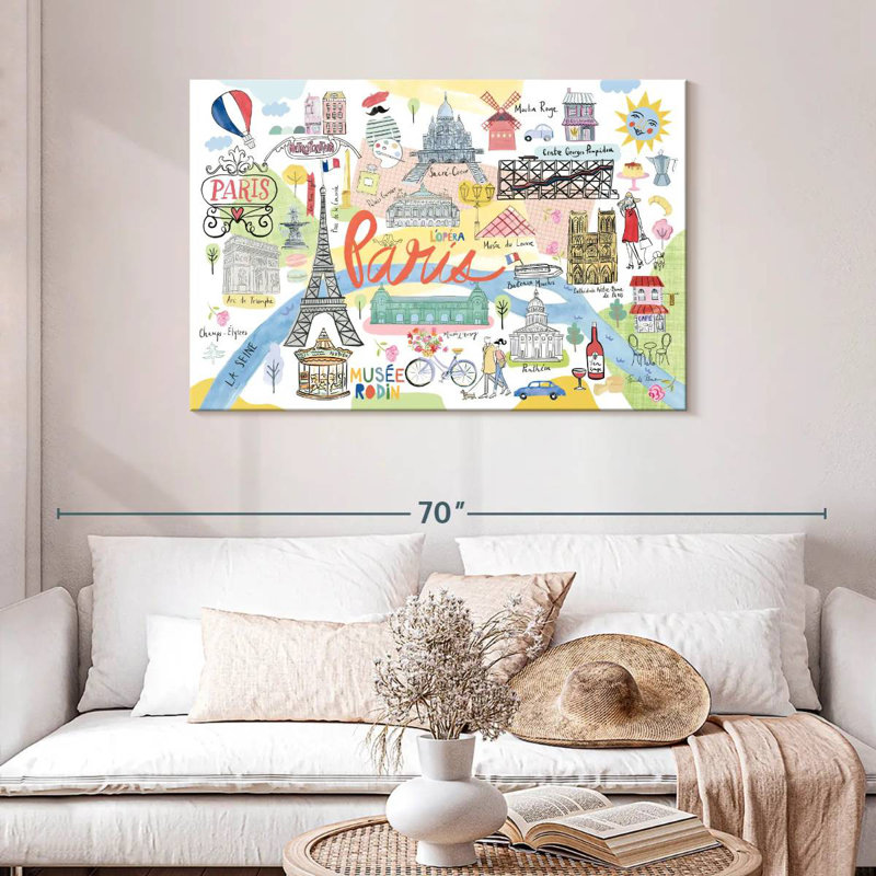 Lumière de carte Kavia Paris, H 30 po x l 45 po