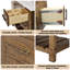 Meuble-lavabo 60 po avec lavabo Farmhouse, bois massif, 2 tiroirs, 4 portes à fermeture douce, tablette de rangement ouverte, comptoir et dosseret en marbre 0,79 po, brun rustique-1218096836-1218096838-1218096843