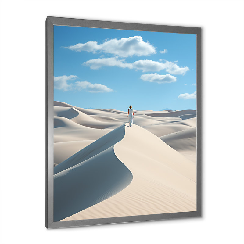 " Dune Simplicity Landscape I ", Silver Picture Framed, 32" H x 24" W x 1" D
