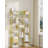 8 Tiers Vertical Shoe Rack, Narrow Shoe Tower, Tall Shoes Shelf with 2 Hooks, Adjustable Shelves, Corner Shoes Shelves for Small Spaces, Entryway, Living Room, White Gold-1395223287-1357431767