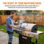Barbecue au propane à 4 brûleurs avec brûleur latéral, 51 000 BTU, 452 po² Surface de cuisson en acier inoxydable avec support chauffant et armoire de rangement sur roulettes