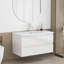 Ensemble de meuble-lavabo blanc brillant 36 po avec poignées 36 po, 2 grands tiroirs à fermeture en douceur