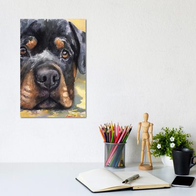 Rottweiler 1 Piece Wrapped Canvas Painting
