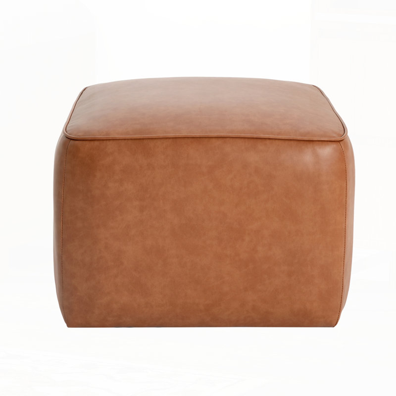 Upholstered Square PU Leather Ottoman