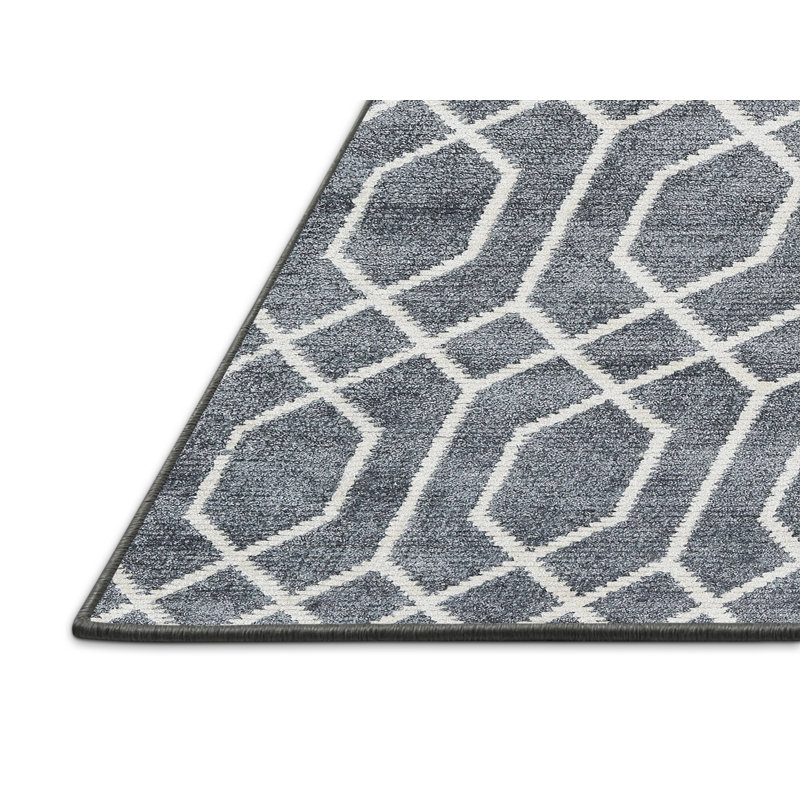 Tapis contemporain gris, Rectangle 2 pi x 5 pi