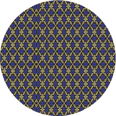 Tapis bleu/beige à motifs