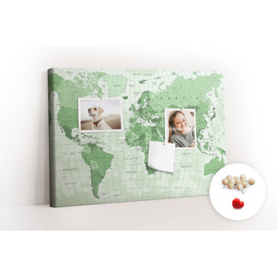 Wall Mounted bulletin board print wall art notice boards decorative corkboard Mapa świata