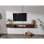 Meuble télé moderne flottant mural de 47 po avec 2 portes, pour téléviseurs jusqu'à 50 po, noyer-1248836616