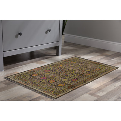 Tapis noir et vert Laurel Conor-James