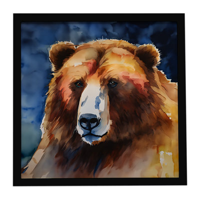 Ours Kodiak, impression sur métal encadrée