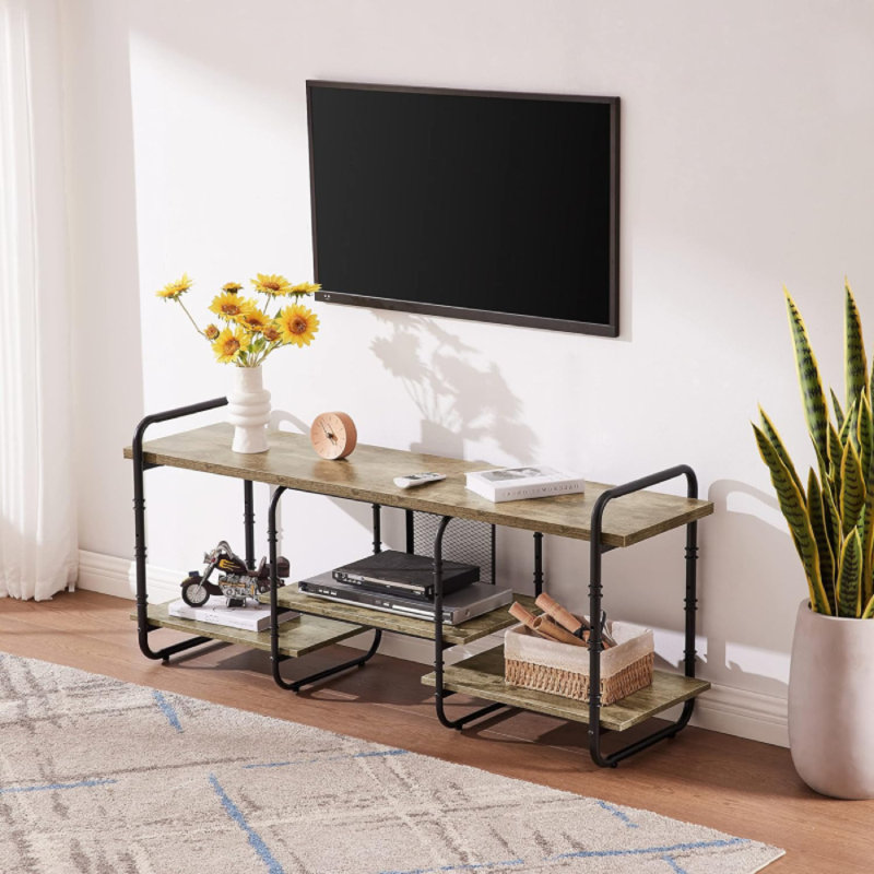 Adjustable Shelves Media Console Table