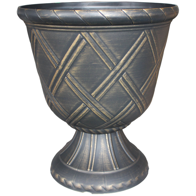 Urn Planter, 15.8" H  x 14" W x 14" D, Gold