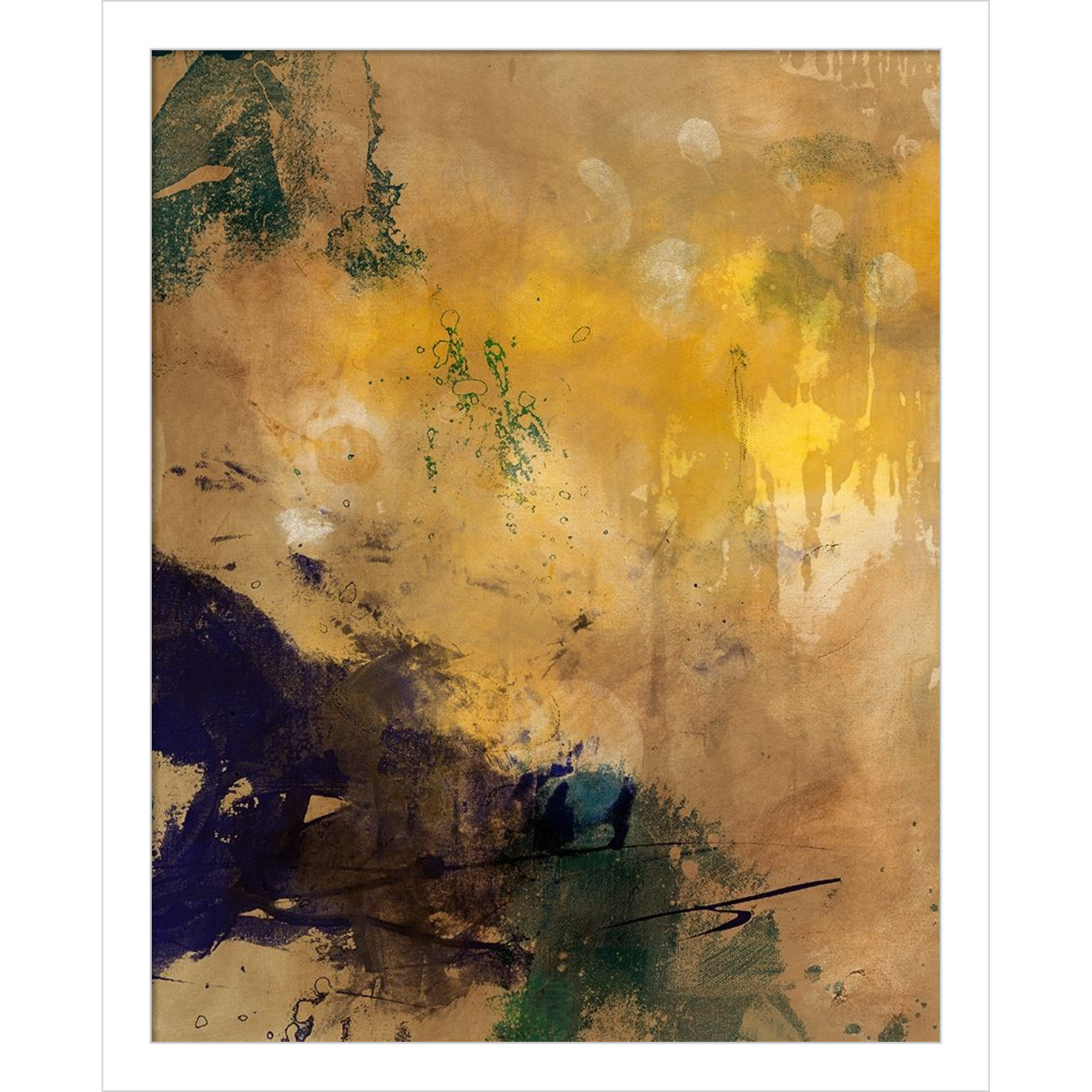 Flagler "Amber Haze II" Print, White, 17" H x 14" W