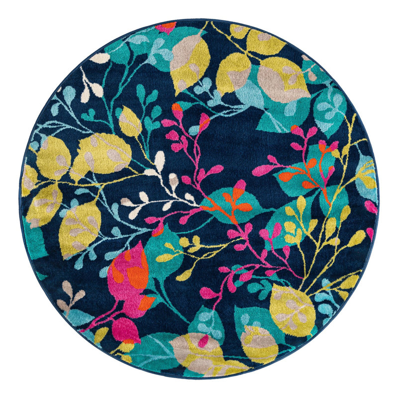 Analiese Floral Indoor Rug, Round 5'3"