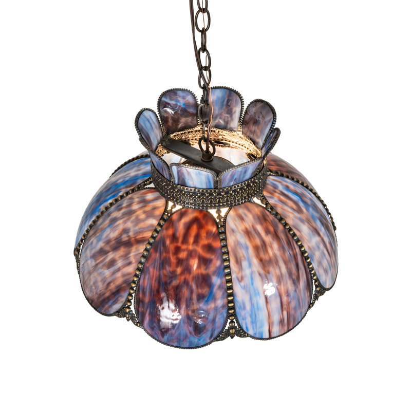 1 - Light Pendant, Brown/Blue/Purple