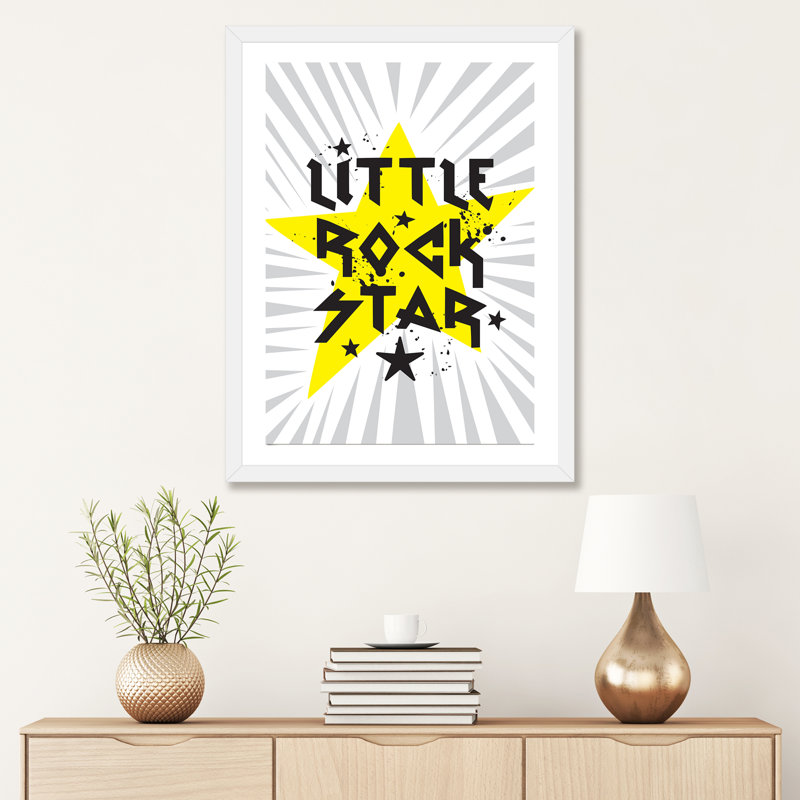 Décoration murale Little Rock I Kids, H 24 po x l 16 po x P 1 po, Papier encadré blanc
