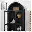 Une armoire de rangement arquée haute avec une lampe, une armoire de rangement en bois de style rétro moderne avec des cloisons en verre réglables, peut être utilisée comme armoire multifonctionnelle dans les cuisines - noir-52920738-52920749