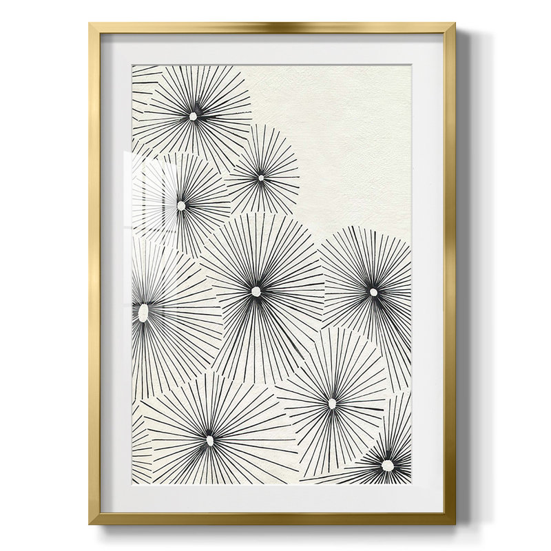 «Hazy Summer II» - impression d'un seul cadre photo, Papier avec cadre doré, Blanc