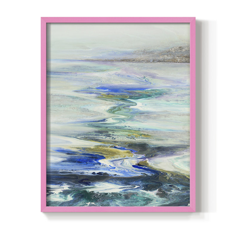 Impression encadrée «Slow Melt» - bois massif, H 21 po x l 17 po, Rose