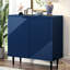 Armoire d'appoint moderne minimaliste Mirod avec tablettes réglables et porte géométrique élégante