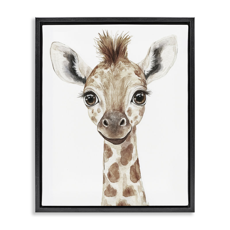Cadre flottant Baby Baby Big Smile, design par Ramona Murdock, Cadre flottant noir de jais, H 21 po x l 17 po
