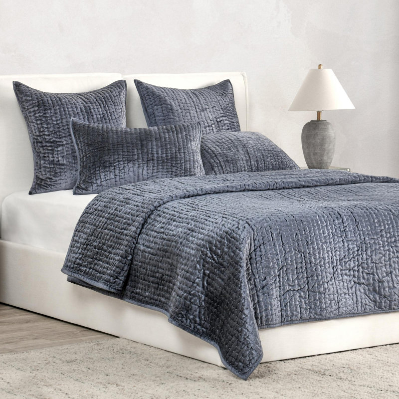 Lucio Polyester Sham, King, Sea Fog Blue