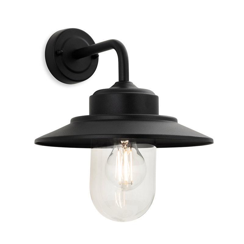20cm H Outdoor Armed Sconce, Black