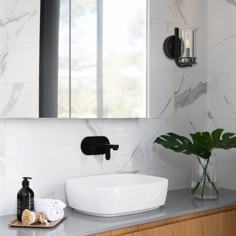 Algimas Dimmable Bath Sconce, Matte Black