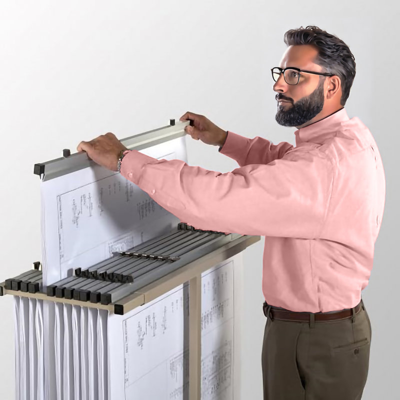 Blueprint File Hanging Clamp, One Case of 12 Clamps, 2.27" H x 31.6" W x 0.83" D