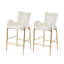 Ensemble de 2 tabourets de bar à hauteur de comptoir 28,75 pouces, tabourets en velours avec pieds dorés et repose-pieds-1838156319