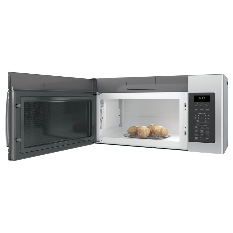 GE Appliances 30" 1.7 cu ft. 1000 - Watt Convertible Over-The-Range Microwave with Sensor Cooking, Stainless Steel