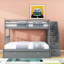 Lit superposé simple au dessus d'un lit double à 4 tiroirs avec lit gigogne simple, pouvant être divisé en 2 lits individuels-862993444