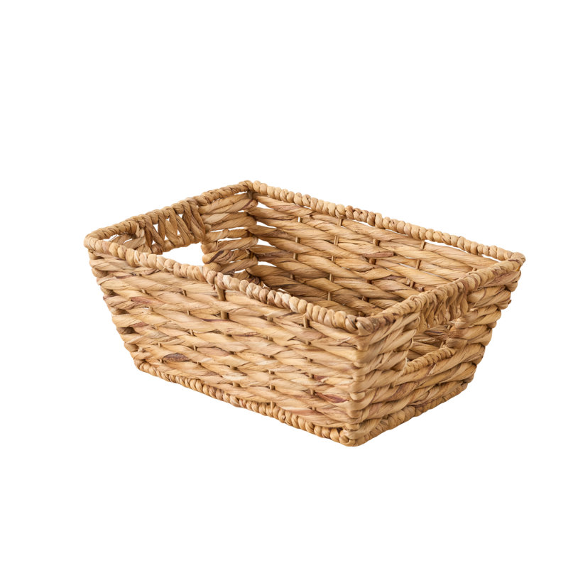 Paniers en jacinthe d'eau rectangulaires multi-usages avec poignées Bay Isle Home ™ - 16 po x 12 po x 13 po