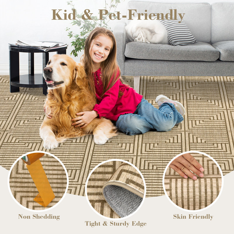 Area Rugs for Living Room Washable Rugs Modern Non Slip Area Rug for Bedroom Farmhouse Stain Resistant Carpet for Office Dining Room
