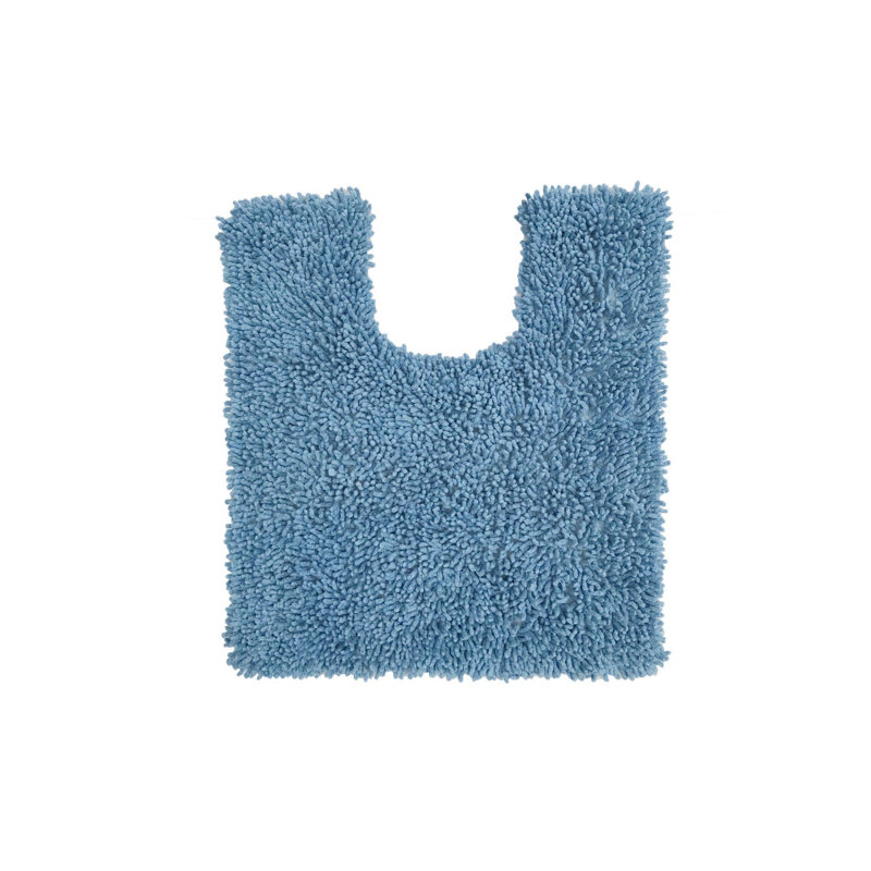 Heacock U-shaped 100% Cotton Non-Slip Contour Mat, Blue