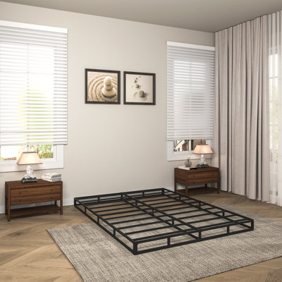 Box Spring High Metal Spring Only, Heavy Duty Mattress Foundation With Fabric Cover, Easy Assembly by Alwyn Home