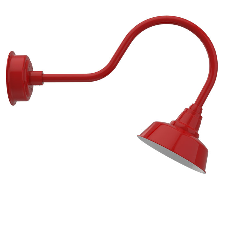 Luminaire de grange d’extérieur à del Vandervliet, H 8po x l 10 po x P 12 po, Rouge cerise